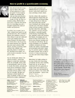 Article for a retail association newsletter
